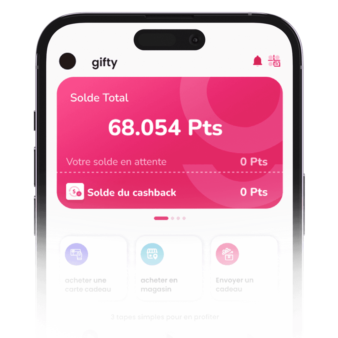 L’application GIFTY sur smartphone